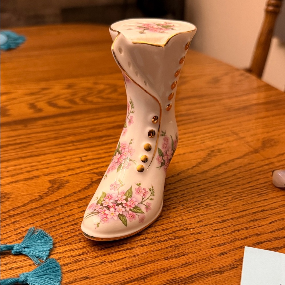 Floral Porcelain Decorative Boot